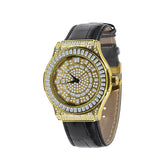 Conspicious Bling Leather Watch